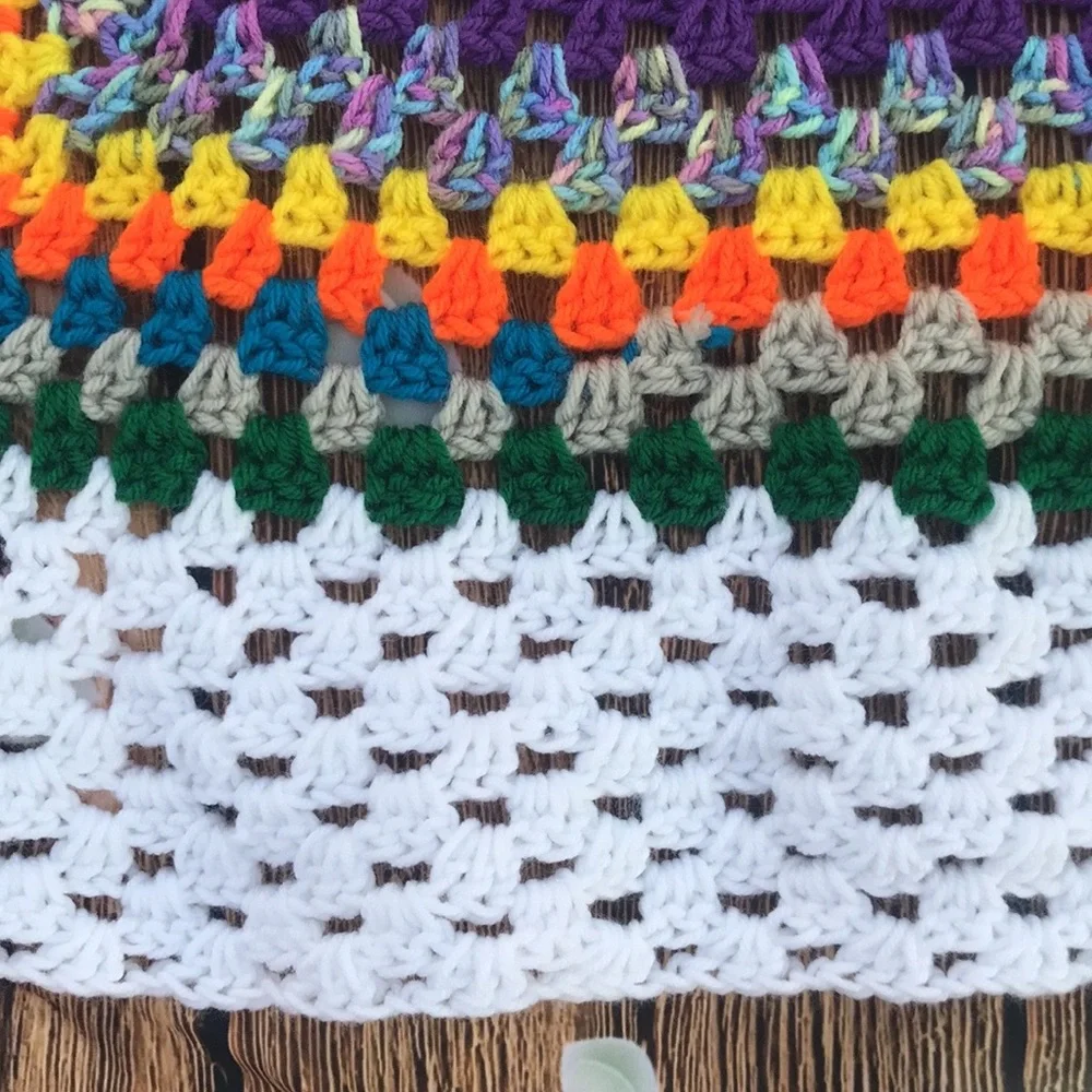 Vintage Handmade Infinity Granny Square Baby Blanket